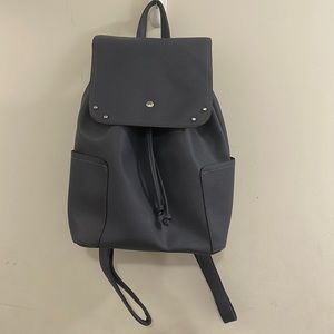 Unknown brand blue drawstring faux leather bag
